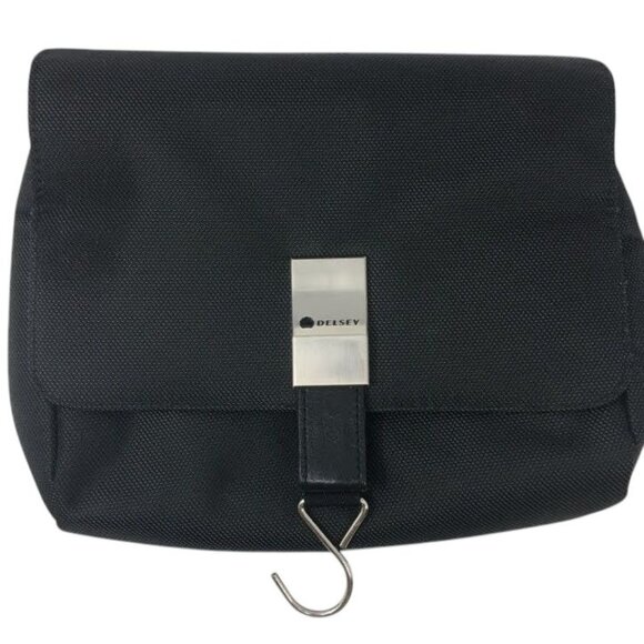 Delsey Paris Toiletry Hanging Make Up Cosmetics Bag Travel Case Black - Picture 1 of 16